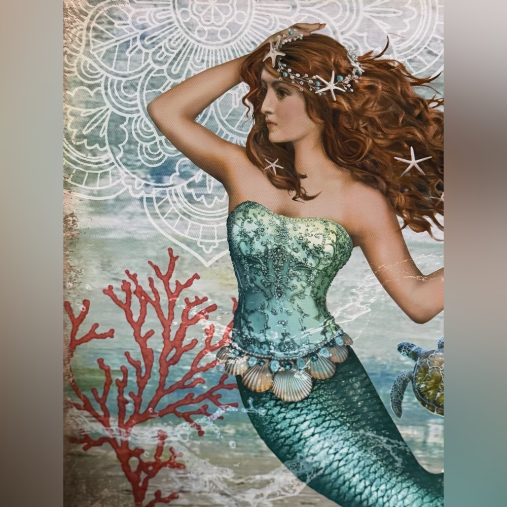 Swimming Mermaid Photo Canvas Wall Art - Picture 2 of 7